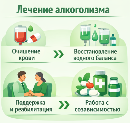 лечение алкоголизма в Климовске этапы